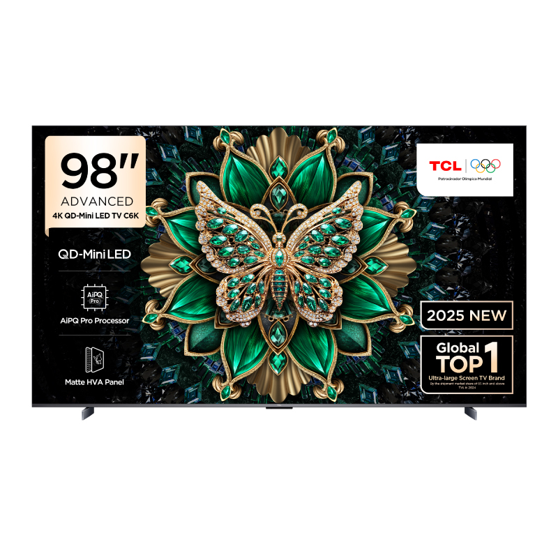 SMART TV TCL 98 98C6K GOOGLE TV 4K QD MINILED HDR FRAMELESS 120HZ