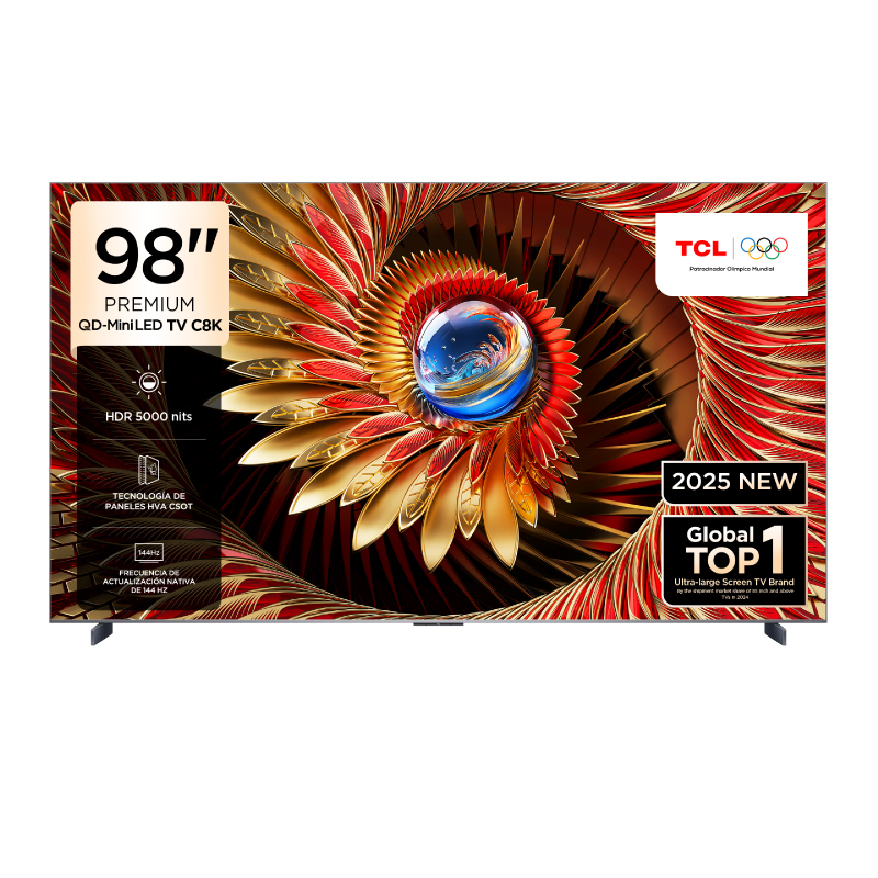 SMART TV TCL 98 98C8KGOOGLE TV 4K QD MINILED HDR FRAMELESS 144HZ
