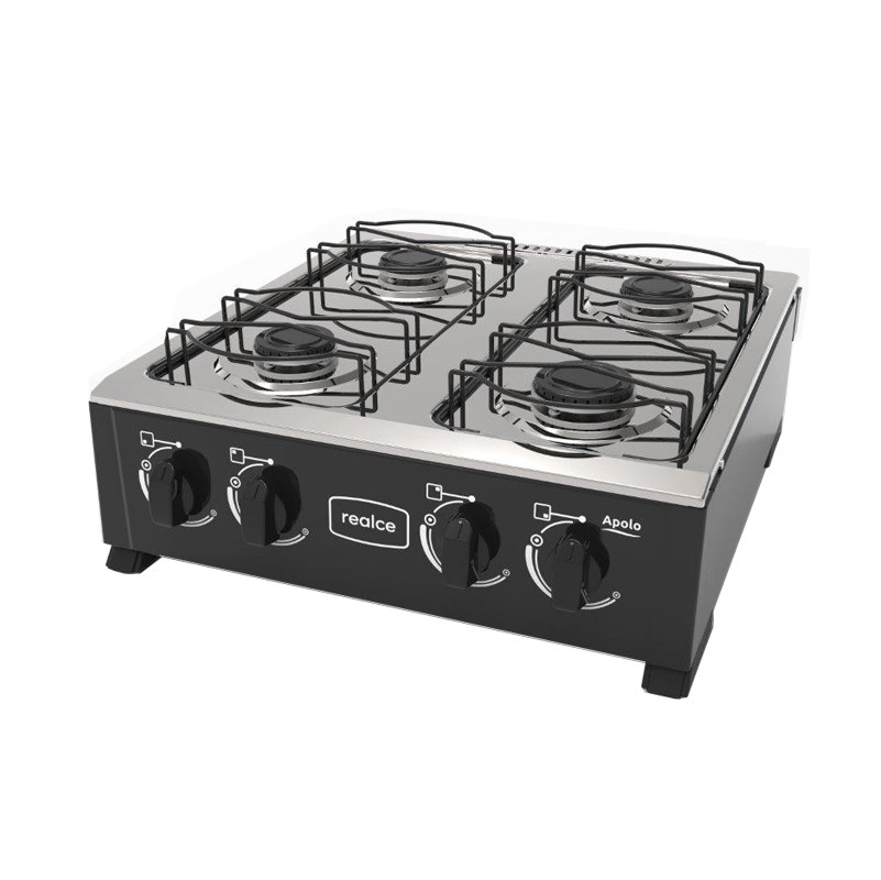 Cocina Realce Apolo 4 Hornallas sin Tapa Negro